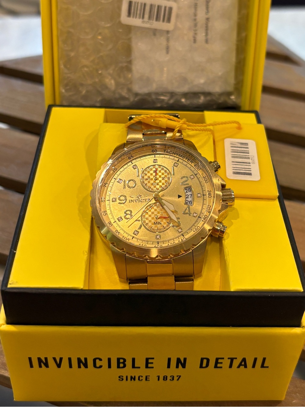 Invicta 47mm Specialty Watch, #69792, Gold with Gold face, Very nice!